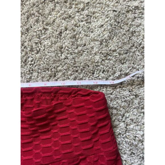 Butt Scrunch High Rise Leggings Women's L/XL Lifting Double Pockets Waffle Print - Picture 3 of 8